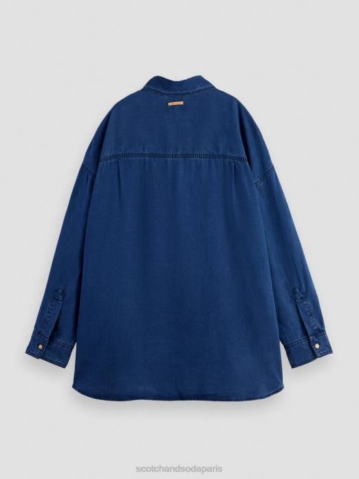 Scotch & Soda femmes surchemise indigo délavé indigo lavé vêtements 4HB445