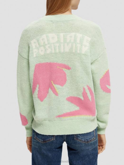 Scotch & Soda femmes cardigan coupe boxy en maille intarsia combiner un vêtements 4HB4127