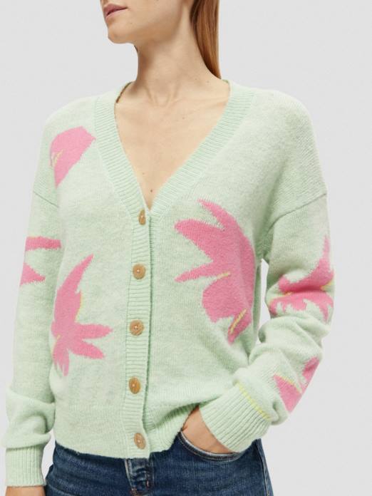 Scotch & Soda femmes cardigan coupe boxy en maille intarsia combiner un vêtements 4HB4127
