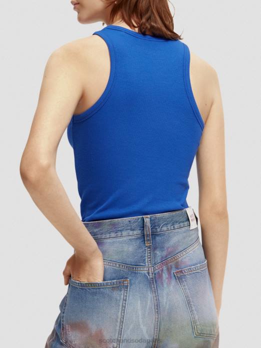 Scotch & Soda femmes débardeur à dos nageur en coton biologique bleu brillant vêtements 4HB485