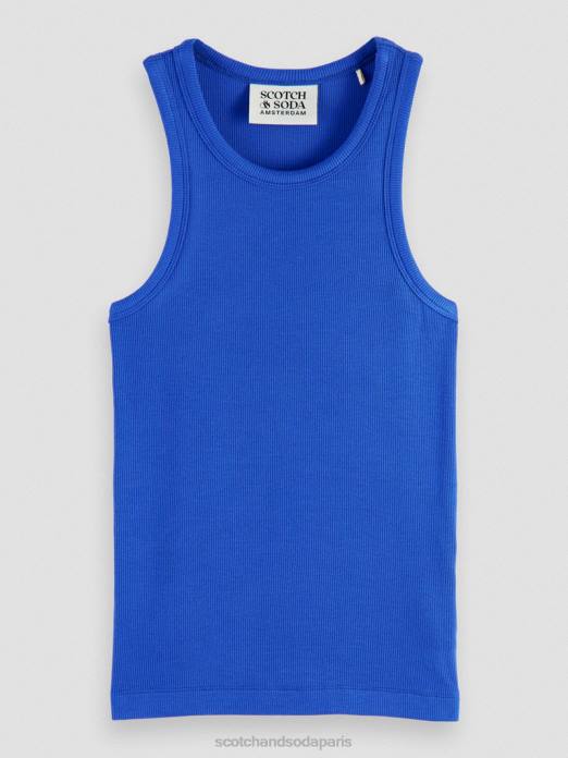 Scotch & Soda femmes débardeur à dos nageur en coton biologique bleu brillant vêtements 4HB485