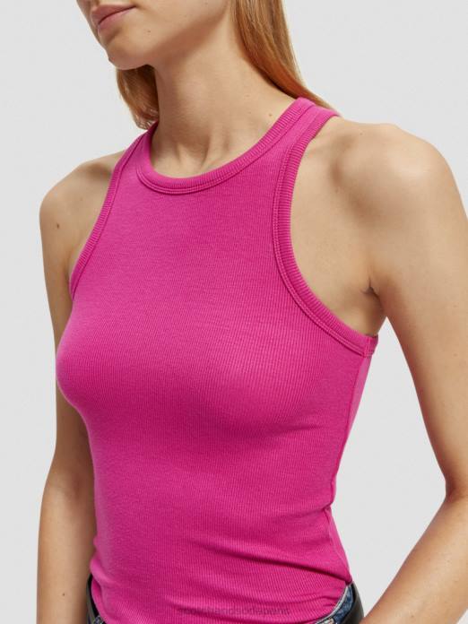 Scotch & Soda femmes débardeur à dos nageur en coton biologique fuchsia vêtements 4HB486