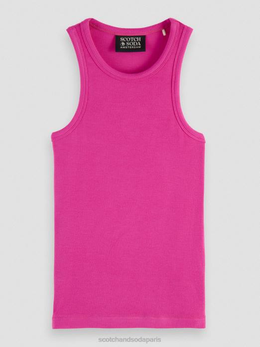 Scotch & Soda femmes débardeur à dos nageur en coton biologique fuchsia vêtements 4HB486