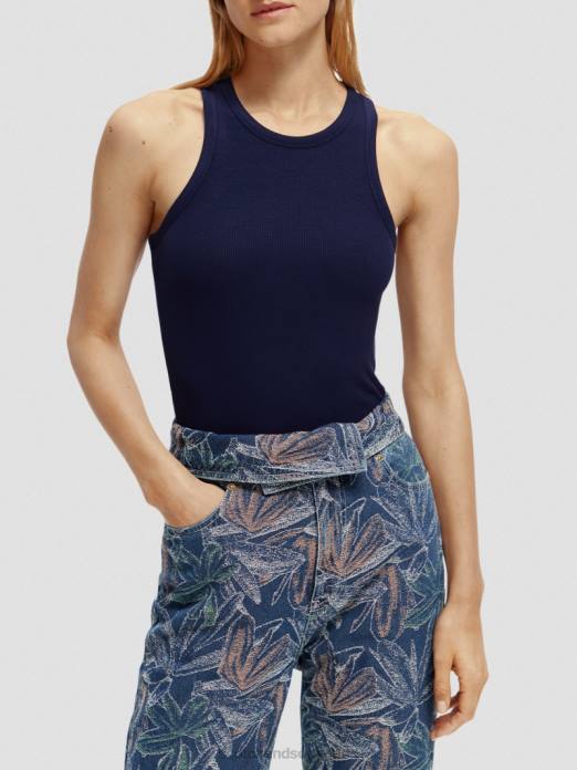 Scotch & Soda femmes débardeur à dos nageur en coton biologique marine vêtements 4HB483