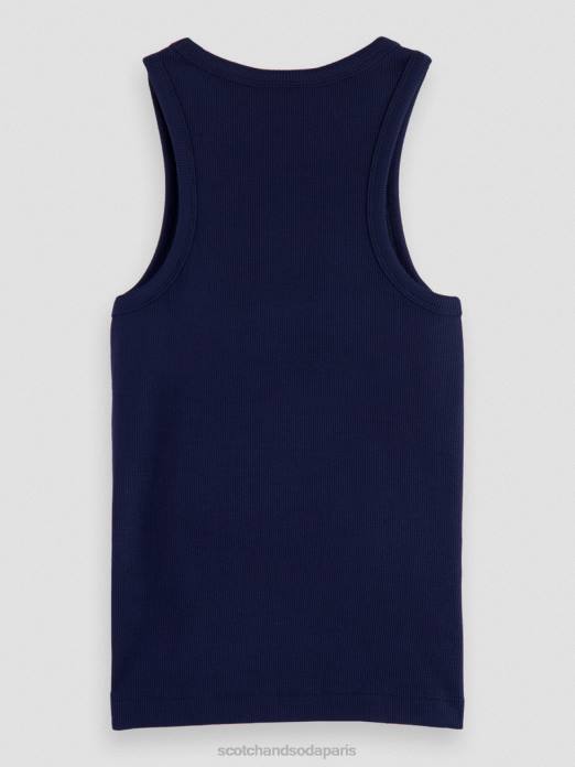 Scotch & Soda femmes débardeur à dos nageur en coton biologique marine vêtements 4HB483
