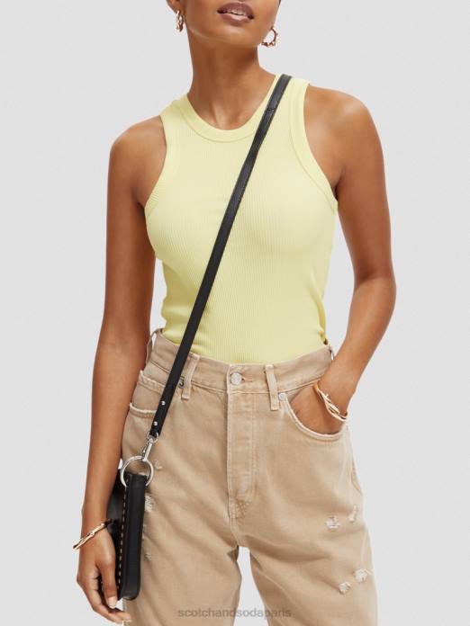 Scotch & Soda femmes débardeur à dos nageur en maille côtelée Popcorn vêtements 4HB4110