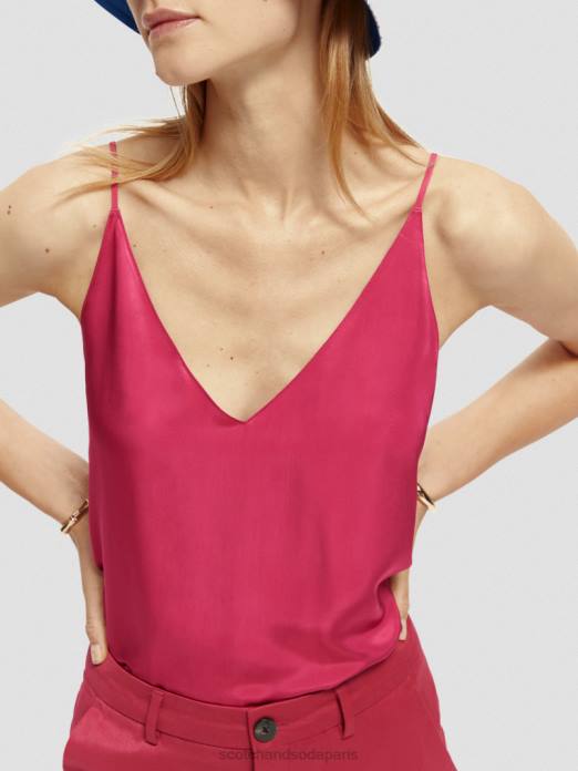 Scotch & Soda femmes débardeur en jersey à col V tarte aux cerises vêtements 4HB469