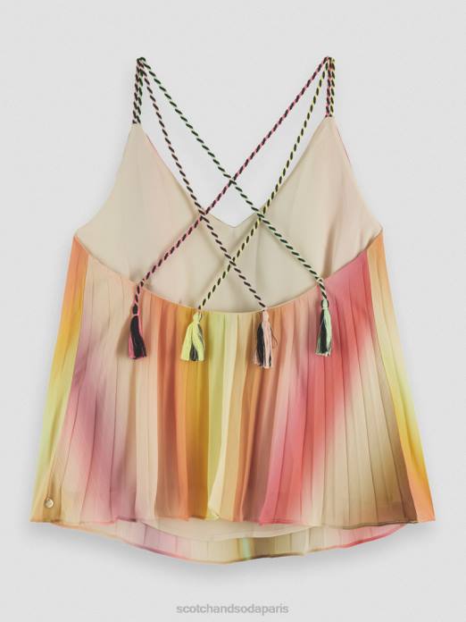 Scotch & Soda femmes débardeur plissé à col en V ombre arc-en-ciel vêtements 4HB4116