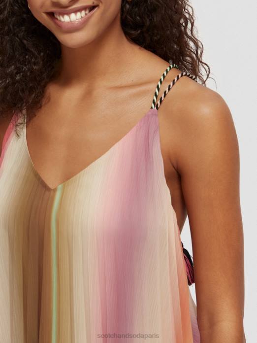 Scotch & Soda femmes débardeur plissé à col en V ombre arc-en-ciel vêtements 4HB4116