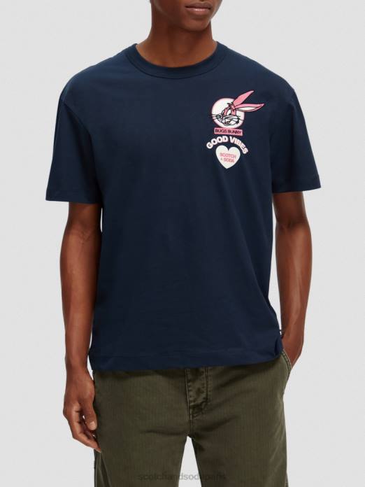 Scotch & Soda femmes looney tunes t-shirt graphique brodé biologique nuit vêtements 4HB458