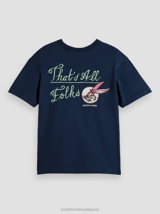 Scotch & Soda femmes looney tunes t-shirt graphique brodé biologique nuit vêtements 4HB458