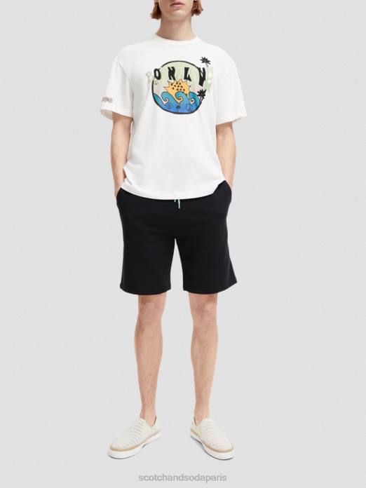 Scotch & Soda femmes né pour aimer les œuvres d'art t-shirt blanc cassé vêtements 4HB4124