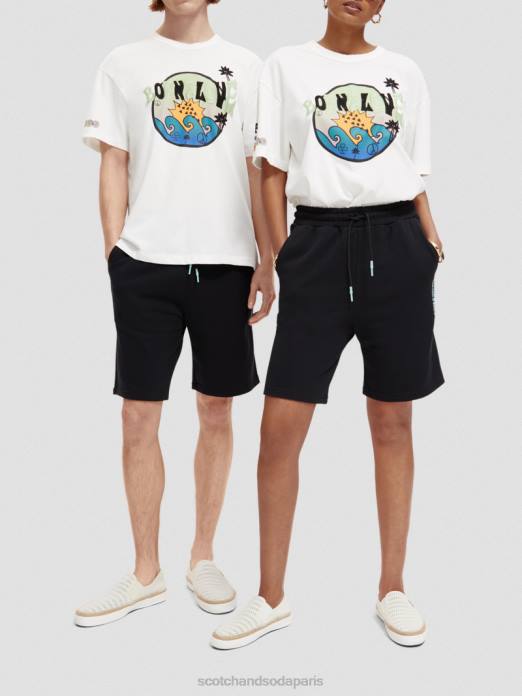 Scotch & Soda femmes né pour aimer les œuvres d'art t-shirt blanc cassé vêtements 4HB4124