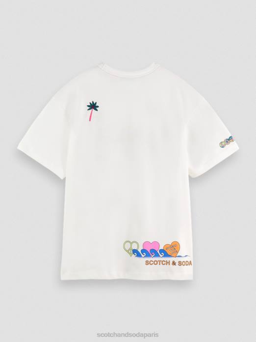 Scotch & Soda femmes né pour aimer les œuvres d'art t-shirt blanc cassé vêtements 4HB4124