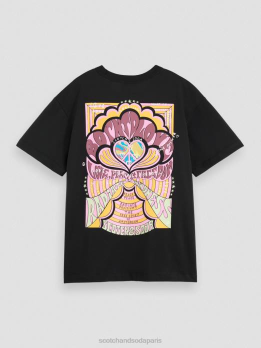 Scotch & Soda femmes né pour aimer t-shirt noir vêtements 4HB4122