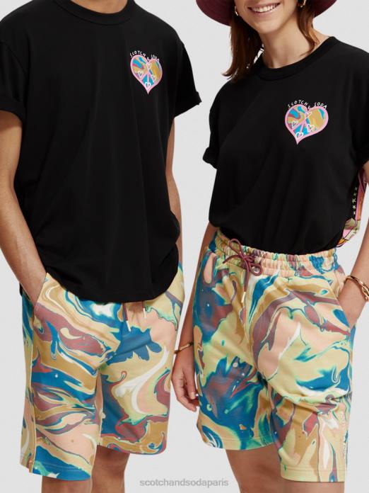 Scotch & Soda femmes né pour aimer t-shirt noir vêtements 4HB4122