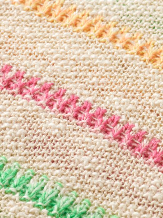 Scotch & Soda femmes pull en maille rayé vanille blanche vêtements 4HB4108