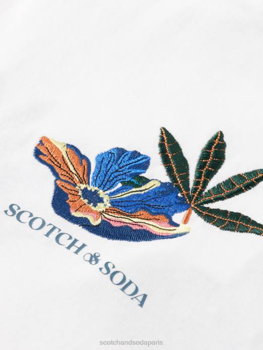 Scotch & Soda femmes t-shirt ample graphique blanc vêtements 4HB4114