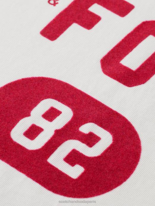 Scotch & Soda femmes t-shirt ample à imprimé graphique blanc vêtements 4HB460