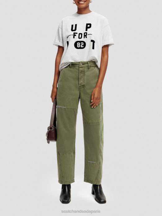 Scotch & Soda femmes t-shirt ample à imprimé graphique gris mélangé vêtements 4HB462