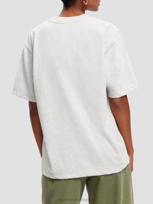 Scotch & Soda femmes t-shirt ample à imprimé graphique gris mélangé vêtements 4HB462