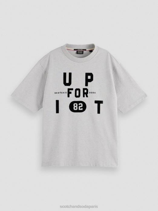 Scotch & Soda femmes t-shirt ample à imprimé graphique gris mélangé vêtements 4HB462