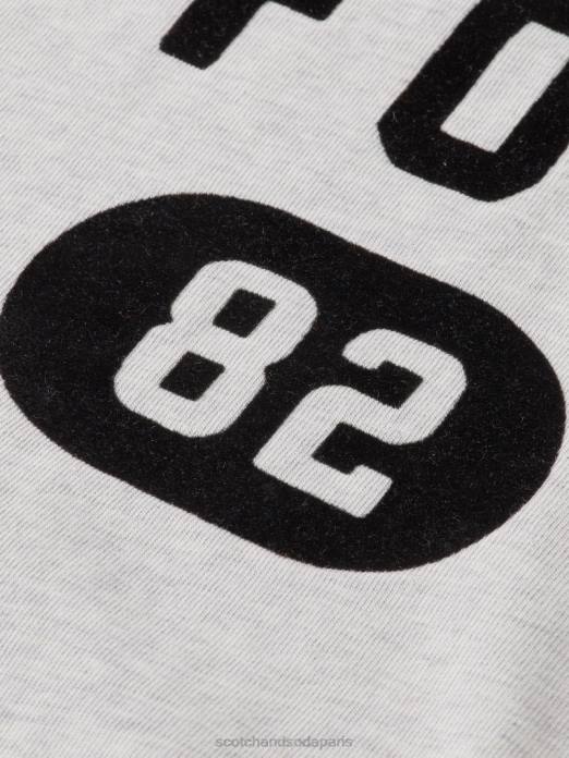 Scotch & Soda femmes t-shirt ample à imprimé graphique gris mélangé vêtements 4HB462