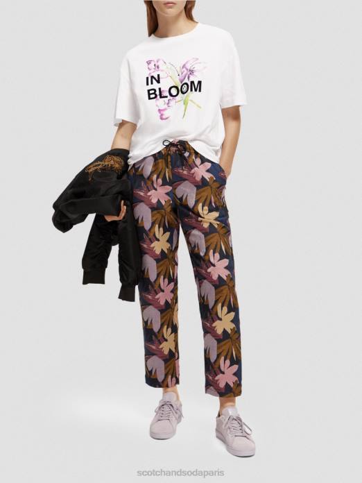 Scotch & Soda femmes t-shirt ample à motif artistique blanc vêtements 4HB465