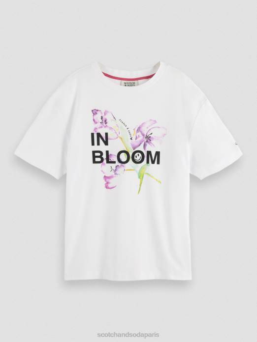 Scotch & Soda femmes t-shirt ample à motif artistique blanc vêtements 4HB465