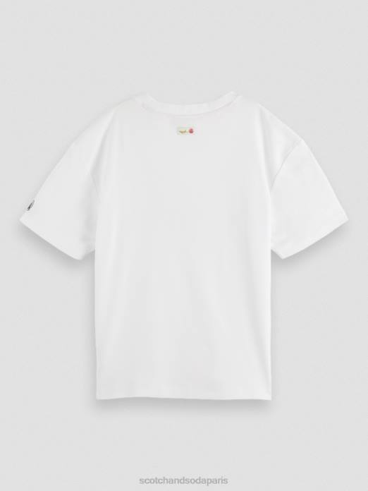 Scotch & Soda femmes t-shirt ample à motif artistique blanc vêtements 4HB465
