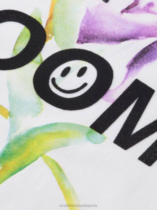 Scotch & Soda femmes t-shirt ample à motif artistique blanc vêtements 4HB465