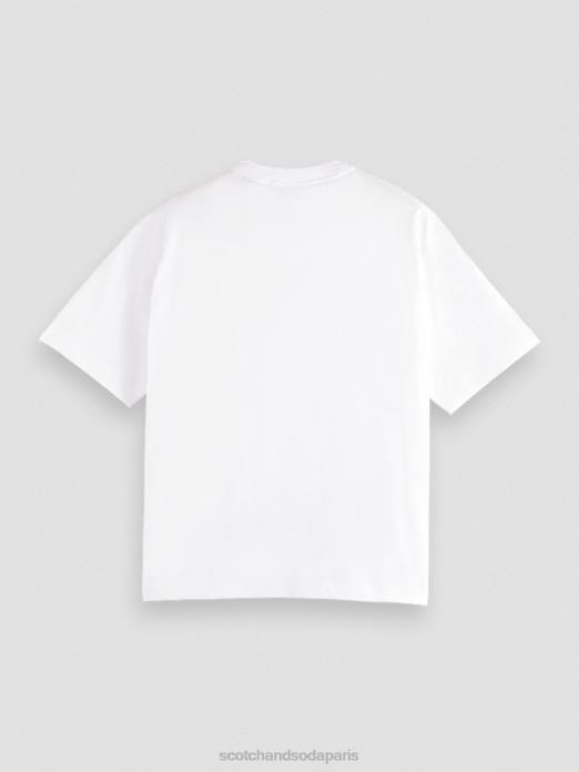 Scotch & Soda femmes t-shirt ample à motif artistique blanc vêtements 4HB477