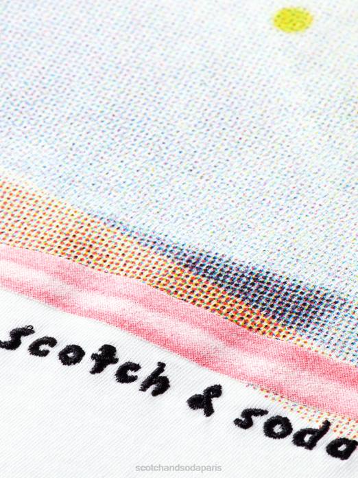 Scotch & Soda femmes t-shirt ample à motif artistique blanc vêtements 4HB477