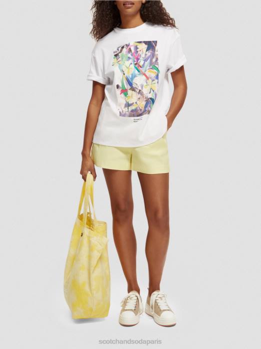 Scotch & Soda femmes t-shirt ample à motif artistique blanc vêtements 4HB492