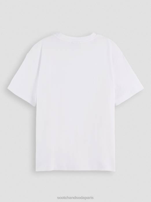 Scotch & Soda femmes t-shirt ample à motif artistique blanc vêtements 4HB492