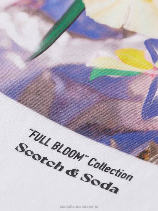 Scotch & Soda femmes t-shirt ample à motif artistique blanc vêtements 4HB492