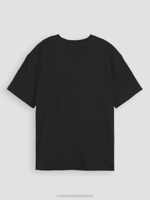 Scotch & Soda femmes t-shirt ample à motif artistique noir vêtements 4HB493