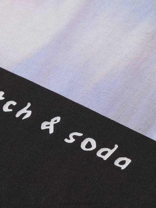 Scotch & Soda femmes t-shirt ample à motif artistique noir vêtements 4HB493