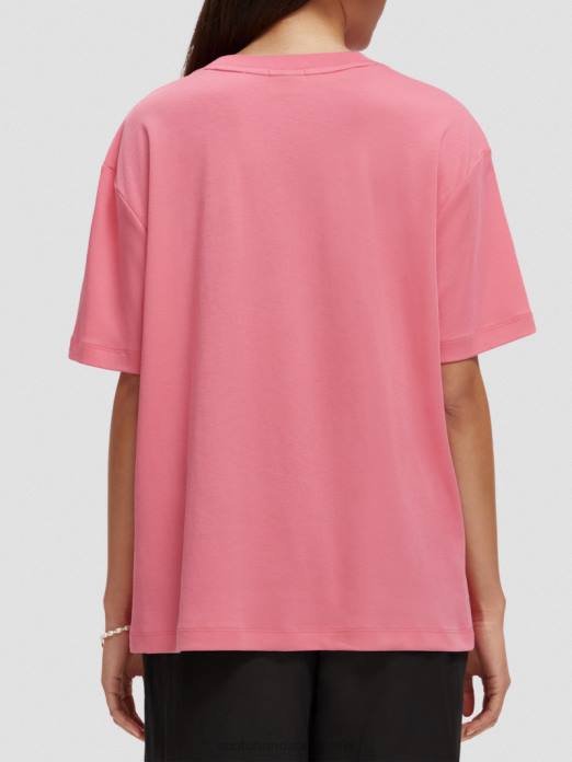 Scotch & Soda femmes t-shirt ample à motif artistique punch rose vêtements 4HB494