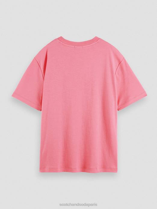 Scotch & Soda femmes t-shirt ample à motif artistique punch rose vêtements 4HB494