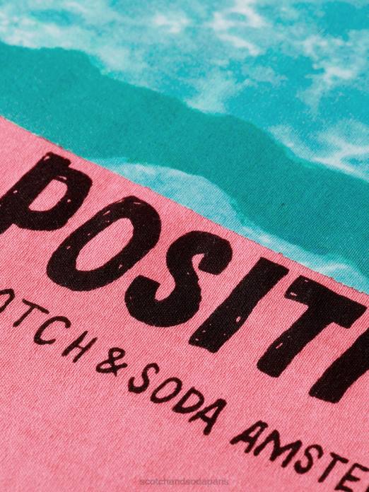 Scotch & Soda femmes t-shirt ample à motif artistique punch rose vêtements 4HB494