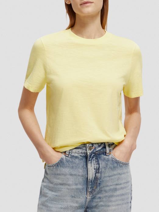 Scotch & Soda femmes t-shirt coupe classique Popcorn vêtements 4HB4105