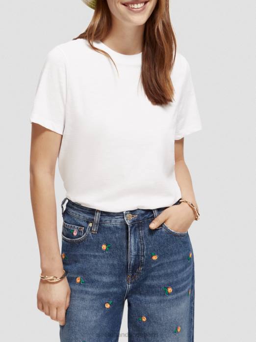 Scotch & Soda femmes t-shirt coupe classique blanc vêtements 4HB4103