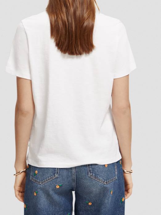Scotch & Soda femmes t-shirt coupe classique blanc vêtements 4HB4103