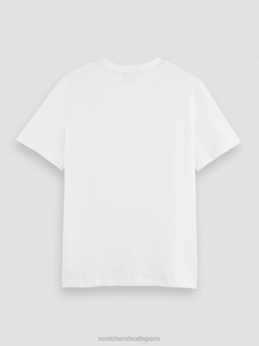 Scotch & Soda femmes t-shirt coupe classique blanc vêtements 4HB4103