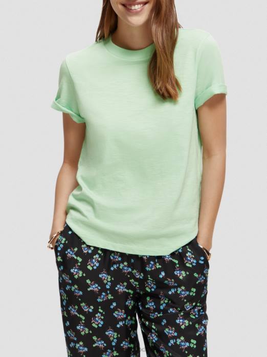 Scotch & Soda femmes t-shirt coupe classique menthe cendrée vêtements 4HB499