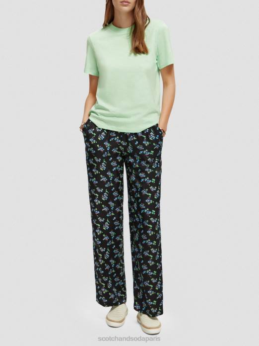 Scotch & Soda femmes t-shirt coupe classique menthe cendrée vêtements 4HB499