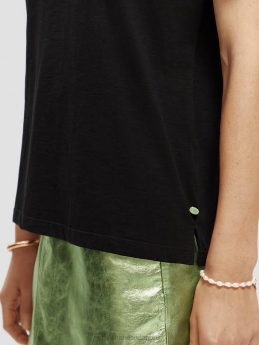 Scotch & Soda femmes t-shirt coupe classique noir vêtements 4HB4100