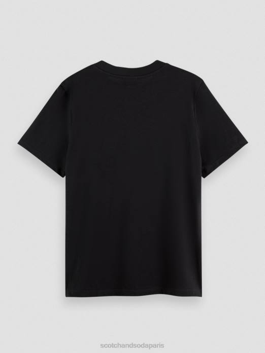 Scotch & Soda femmes t-shirt coupe classique noir vêtements 4HB4100