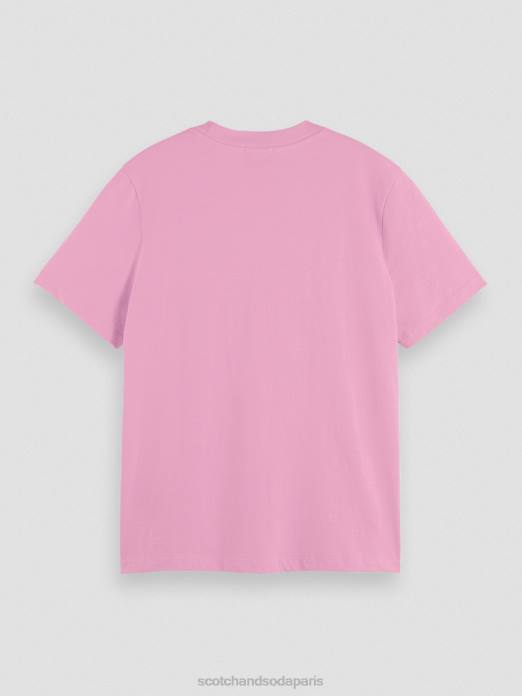 Scotch & Soda femmes t-shirt coupe classique orchidée rose vêtements 4HB4104